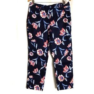 Lands’ End Mid Rise Chino Floral Pants
